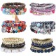 6 Sets Bohemian Stackable Bracelets For Women Multilayered Bead Bracelet Set Boho Stretch Strand Bangles Multicolor Fashion